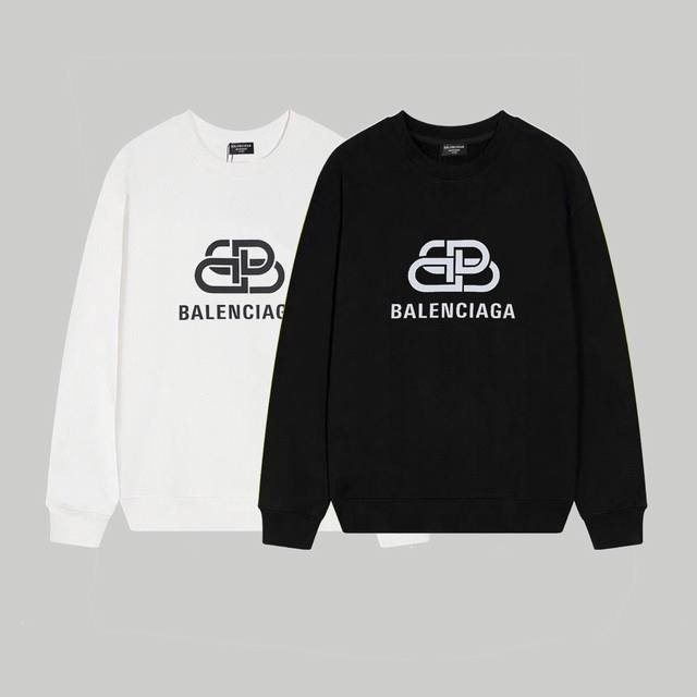 Balenciaga巴黎世家经典大锁扣印花圆领卫衣！ 宽松版型 采用380克双股大毛圈面料 从面料到辅料全重磅 百搭情侣款圆领卫衣！定制1*1螺纹 质感细腻 ，