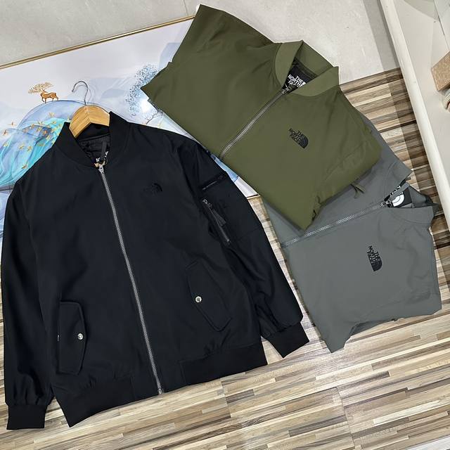 Yld3358＃ The North Face 北面春秋季新款情侣款男女同款宽松版型棒球领户外机能外套男士女士工装口袋夹克外套个性时尚潮流男神女神短款外套 韩国