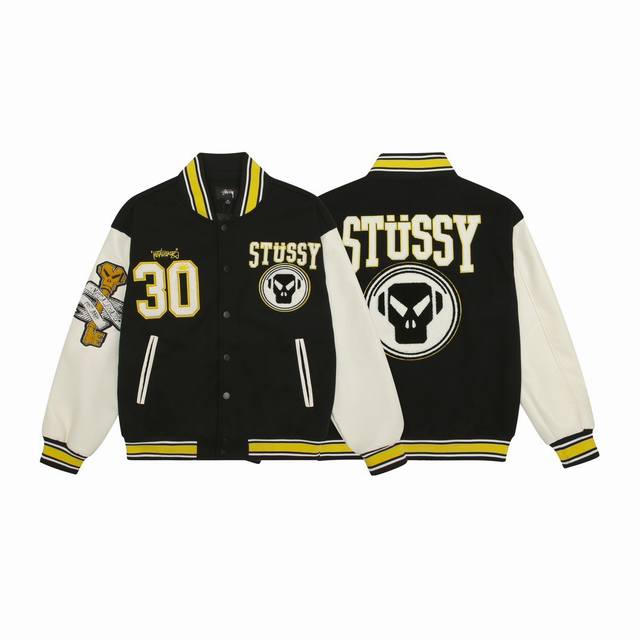 新款上新 实拍图 斯图西毛巾刺绣棒球服 Stussy X Metalheadz 斯图西30周年重磅联名款毛巾刺绣棒球服外套 斯图西从去年就已经开始预热的一件棒球