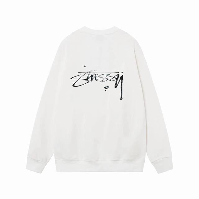 款号hn102 高品质版本，区别通货 Stussy 斯图西 水银效果字母印花男女同款卫衣 面料精选390克毛圈面料 手感柔软舒适 吸汗透气. 高克重 百搭款