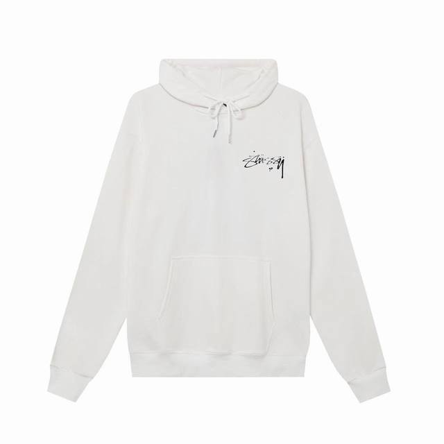 款号hn902 高品质版本，区别通货 Stussy 斯图西 水银效果字母印花男女同款连帽卫衣 面料精选390克毛圈面料 手感柔软舒适 吸汗透气. 高克重 百