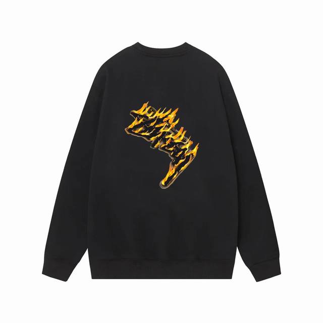 款号hn125 高品质版本，区别通货 Stussy 斯图西 火焰字母印花男女卫衣 面料精选390克毛圈面料 手感柔软舒适 吸汗透气. 百搭款 原单品质 情侣