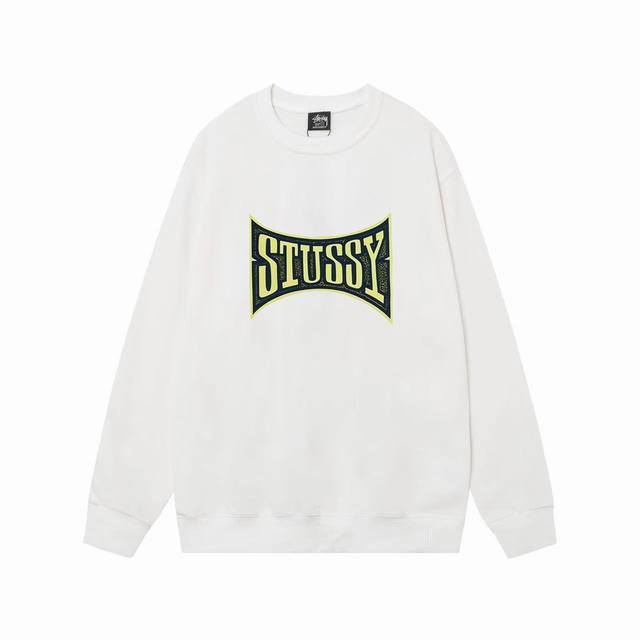 款号hn110 高品质版本，区别通货 Stussy 斯图西 Champion Pigment Dyed Tee字母印花男女卫衣 面料精选390克毛圈面料 手感