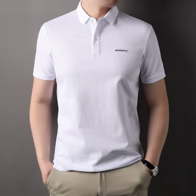 汤米布朗 夏季新品丝光棉短袖polo 码数：M～4Xl，最大可穿210斤 介绍：夏季新款专柜同步新款短袖polo衫，简单大方，手感和做工堪称完美，高支高密透气丝