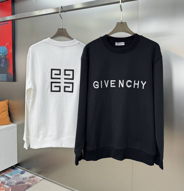 Givench*Y纪梵-希24S情侣圆领长袖卫衣.客供100％毛圈棉360G单股毛圈面料，质地柔软细腻.密实有型，舒爽透气，前片经典g家logo3D立体字母绣花