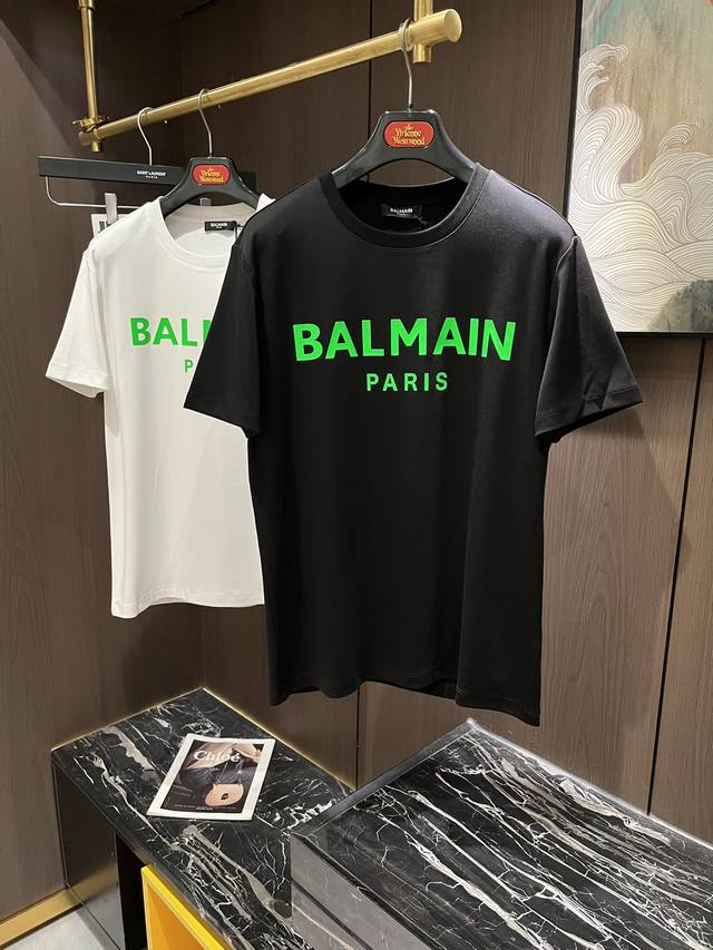 Balman24S打底圆领加厚短袖，经典基础款！！采用客供莫代尔精梳棉面料，质感细腻高档 胸前经典字母印花logo 非常别具一格！！码数m-3Xl