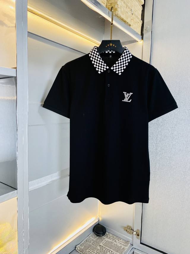 穿200斤路易威登lv 原单品质 2024最新款衣服 男装翻领短袖 精选专柜订制顶级朱地丝光棉进口面料 所有细节做工完美1比1复刻 还原正品百分百 原版五金 高