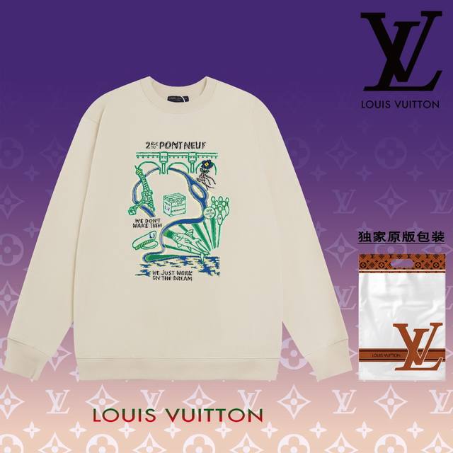 顶级版本 官网品质 路易威登 Louis Vuitton 现货秒发 2024秋冬新款毛圈卫衣 搭配重工高端数码3D个性logo印花工艺，设计独特，做工细致完美高