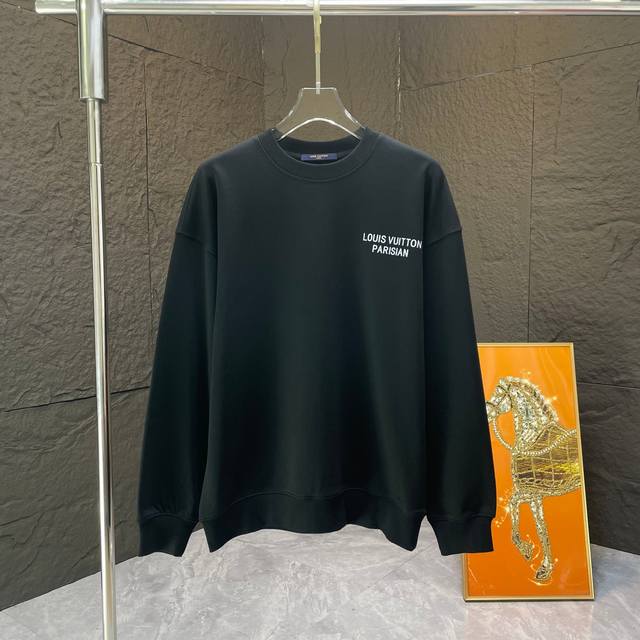 Loui* 路易lv* 2024 秋冬新款 400克 圆领卫衣 颜色：黑色 白色 码数：S M L Xl Xxl