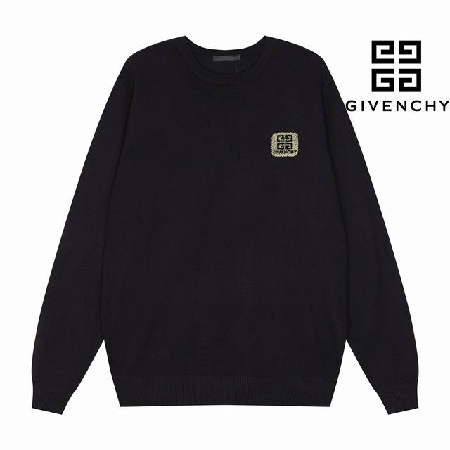 Givenchy 纪梵希三标齐全 经典专属标识徽标牙刷绣 24秋冬新款男士圆领毛衣，市场独家面料秋冬最新款男士圆领毛衣打底衫。经典黑白色，手感柔软细腻舒服，质感