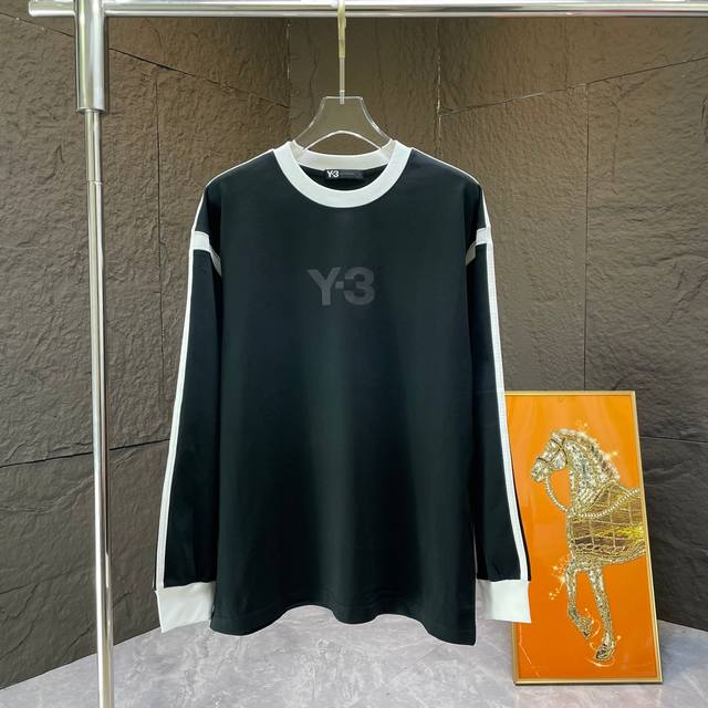 Y3 * 山本耀司* 2024 秋冬新款 320克厚长袖t恤 颜色：黑色 白色 码数：S M L Xl