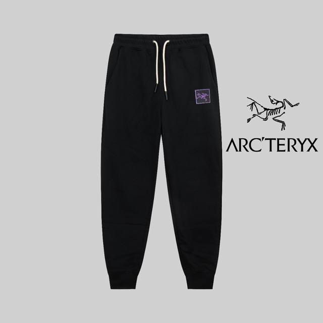 顶级版本，区别通货 Arcteryx 始祖鸟24Ss 秋冬季秀款 修身线条徽标刺绣简约logo运动裤 380G克重 兼容所有身材 腰部松紧带黑白抽绳设计 定制抽