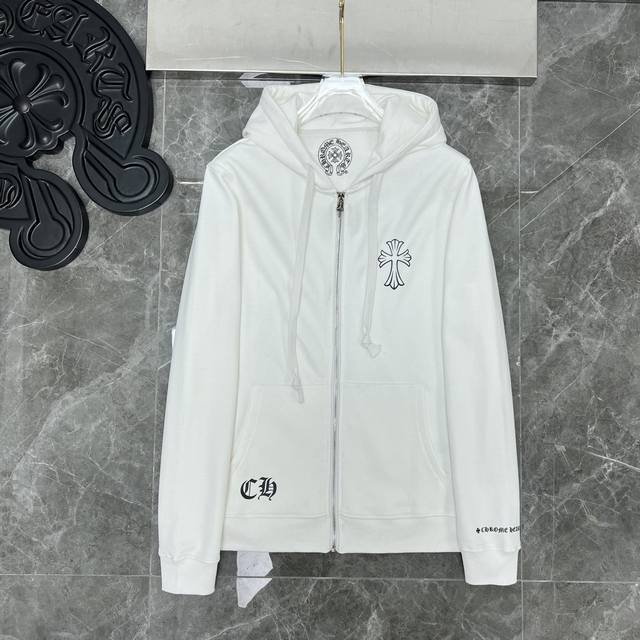 8608# 上新 Chrome Hearts 24Ss秋冬 专柜同步发售 克罗重叠幻影十字架拉链卫衣 进口环保胶浆印染 改良定制版1比1高克重优质面料 推荐颜色