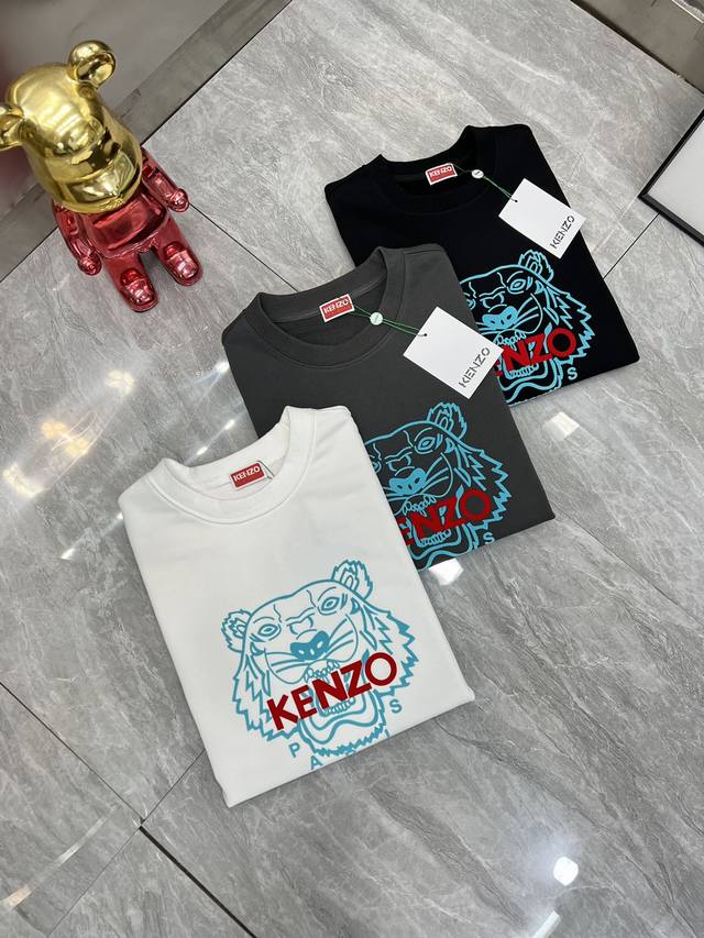 Kenzo 2025秋冬新品 三标齐全 胸前立体虎头植绒工艺 380G情侣款圆领纯棉卫衣 好货不用过多介绍 看细节 专柜码数 M-Xxxl 175 140建议l