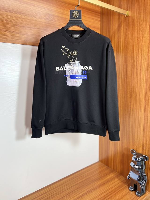 Balenciaga 巴黎世家 2025秋冬新品 三标齐全 胸前立体滴胶印花工艺 380G情侣款圆领纯棉卫衣 好货不用过多介绍 看细节 专柜码数 M-Xxxl