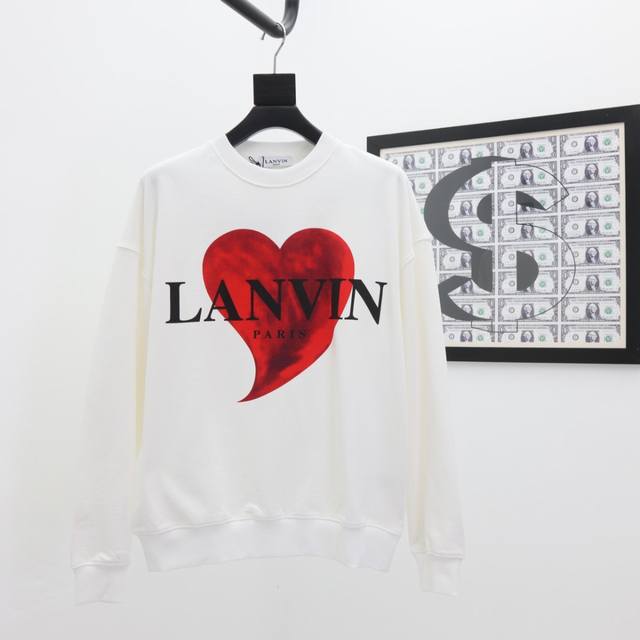 浪凡 Lanvin 联名 24Ss新款潮流经典卫衣，精致裁剪，高品质工艺！采用定织定染纯棉面料420克左右纯棉卫衣面料！图案进口数码印花工艺，耐穿耐洗久穿不变型