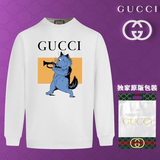 顶级版本 官网品质 配送独家图片原版包装 古驰 Gucci 现货秒发 2024秋冬新款毛圈卫衣 搭配重工高端数码3D个性logo印花工艺，设计独特，做工细致完美