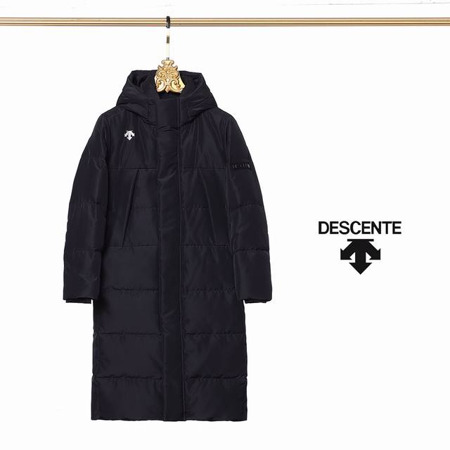 我家是做90白鹅绒 最新防风保暖迪桑特长款羽绒服 Descente 迪桑特秋冬新款首尔版长款过膝连帽羽绒服拼接拼色羽绒大衣男女同款 不需要华丽的言词 最牛的带给