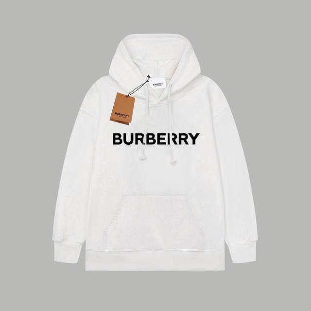 Burberry 博柏利 经典bbr发泡字母 毛圈长袖连帽卫衣 - 420G重磅毛圈版本 百分百纯棉独家出货 定染硫化黑无尘处理面料 -面料：420G百分百纯棉