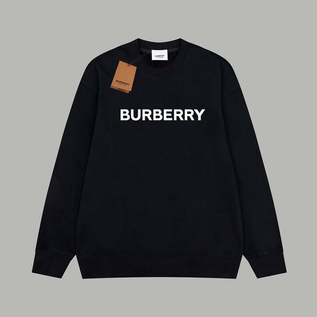 Burberry 博柏利 经典bbr字母发泡工艺 毛圈长袖卫衣 - 420G重磅毛圈版本 百分百纯棉独家出货 定染硫化黑无尘处理面料 -面料：420G百分百纯棉