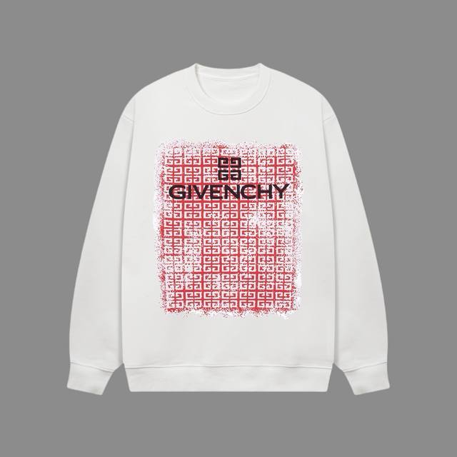 高端品质 Givenchy 2024Ss秋冬装 新款系列 四宫格 圆领卫衣 采用进口康丽数码直喷印花 定染高品质潮牌420G精密双股大毛圈面料 Os宽松落肩版型