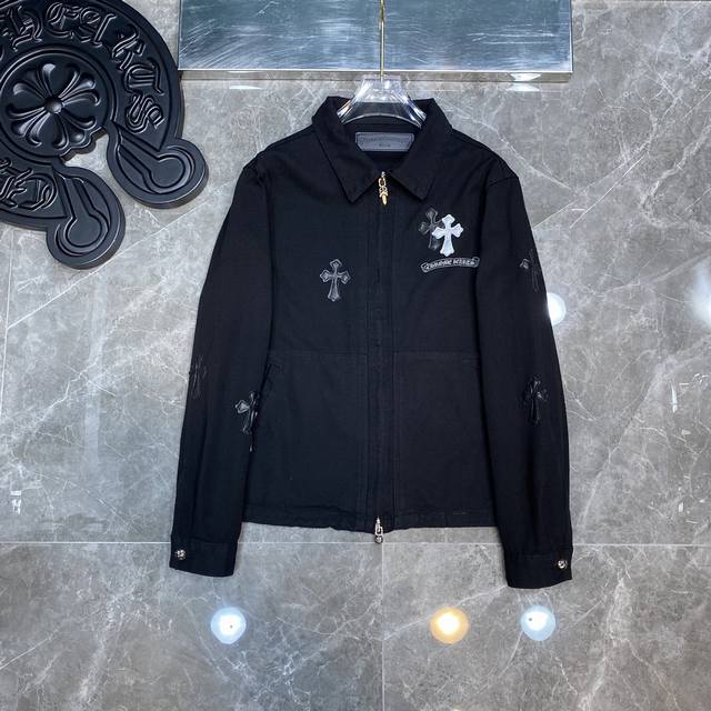 8185＃ Chrome Hearts 牛仔外套系列 Svip定制版 十字暗纹提花刺绣牛仔 独家定织定染100%纯棉牛仔布料，高工水洗！ 原版五金开模！重工重工