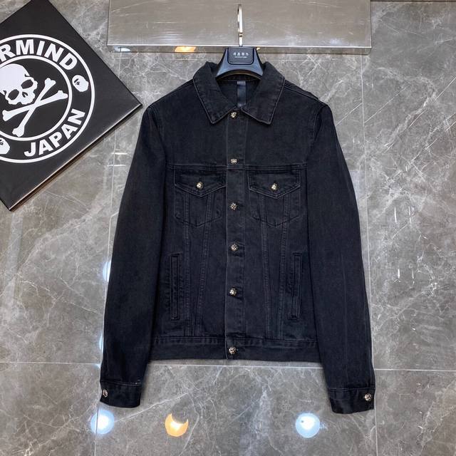 8121＃ Chrome Hearts 秋装隆重来袭 梵文刺绣贴皮牛仔 独家定织定染100%纯棉牛仔布料，高工水洗！ 原版五金开模！重工重工 前幅特别定制版银质