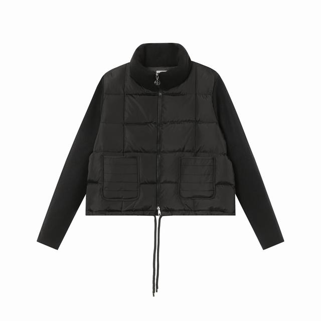 Moncler 蒙口cardigen系列格纹针织拼接女款羽绒服 -采用白鸭绒，600 蓬松度，袖口处使用羊毛混纺面料，质感更好，轻盈保暖，四层里布，绝不钻绒 -