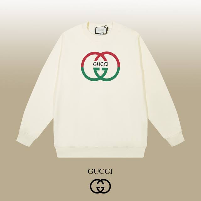 Gucci 古驰 24Ss 经典圆领卫衣 1:1对版定制面料420克大毛圈高克重百分百纯棉 双针车线跨缝工艺 配套同缸1X1紧密高克重螺纹 螺纹有宽度 男女同款