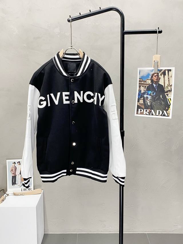 Givenchy纪梵希独家客供最新秋冬时尚拼皮棒球服 经典设计与颜值爆棚的外套 品质更是无法挑剔品控可以直接入手，不容过错的高端臻品！通过细节图片便可感受到它强