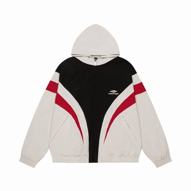 高品质 Balenciga 巴黎世家 3M Sports Icontracksuit夹克 采用原版尼龙面料的性能，如抗皱性、透气性、防水性、抗紫外线等 前后刺绣