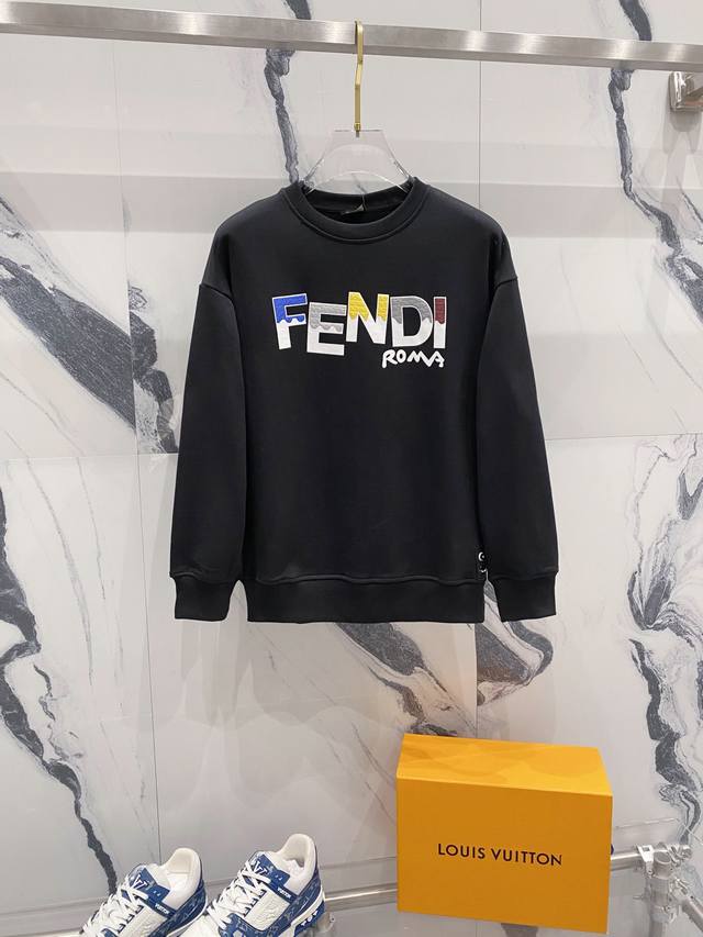 Fendi 芬迪 2024秋季圆领新款卫衣 卡通撞色字母品牌logo印花 原版面料 官方同款 400克 同缸染面料 手感非常舒服 超级百搭好看 个性复古气质 男