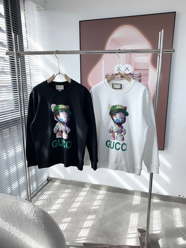 Gucci 古驰 2024秋冬全新系列卫衣，非常时髦前卫的一款男女同款长袖卫衣，，高品质数码印花图案工艺！品牌多年的设计理念！经典款式，时髦高级潮流奢华，客供进