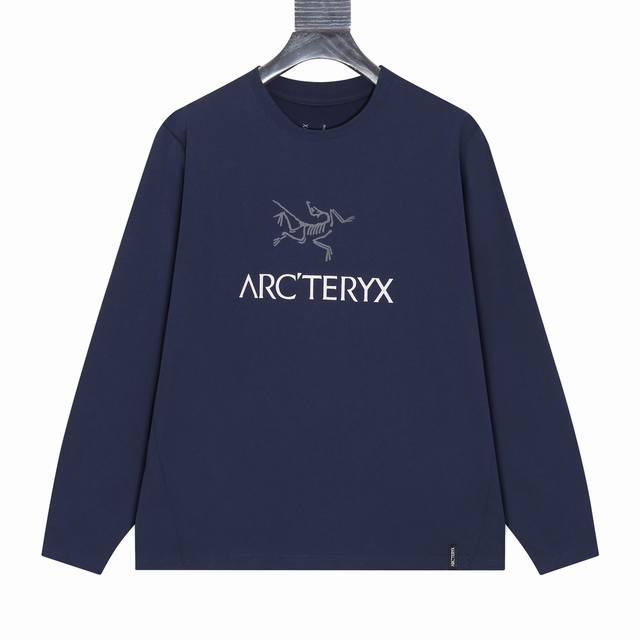 最高版本270克双纱面料arcteryx始祖鸟 前后高级印花cormac 系列 Logo Ls纯色圆领长袖t恤男女同款 原版定制辅料 吊牌 包装袋 洗水麦 三标