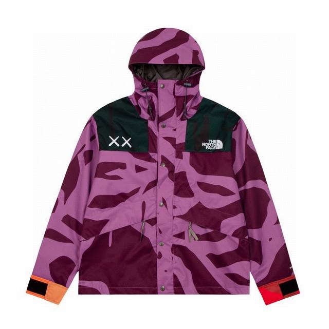 特价 S1 M3 The North Face 22Ss北面联名xx Kaws系列硬壳夹克男女同款户外三合一冲锋衣外套 原版平台购入1:1操作， 重磅实操，自行