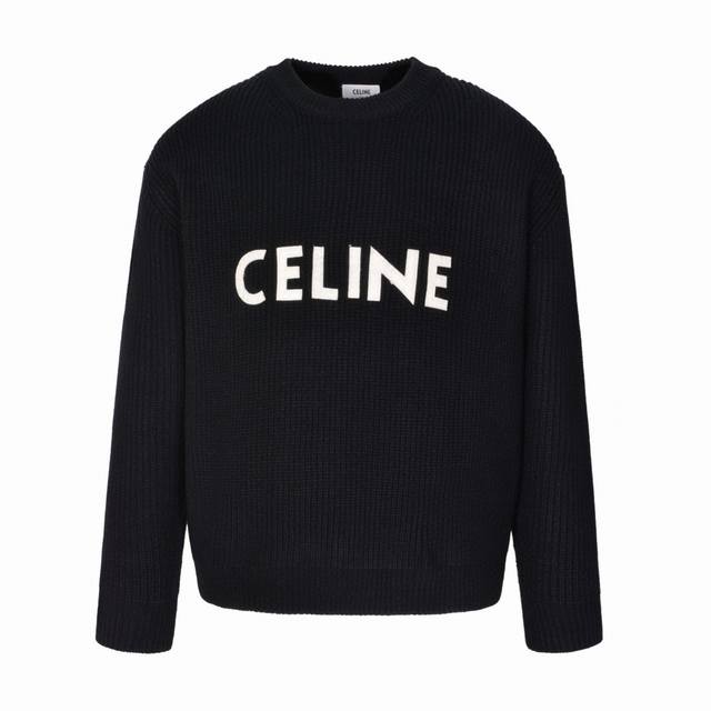 隔天到货 官网1:1原单品质 Celine 21Fw 贴布圆领毛衣 黑色 原10,500购入，版型完全参照原版市面衣长超过73的都是不对版，面料采用最接近原版的