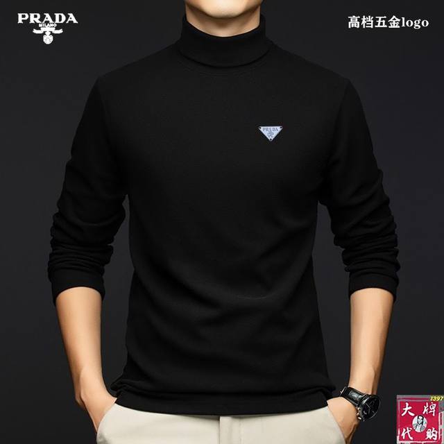 Prada 普拉达 新款 高端高领长袖来袭 代购原单牛货 经典百搭 旅游必备品，品味首选 原单货 支持任何形式验货 真正的代工厂出品尾单 送人自己穿都非常显档次