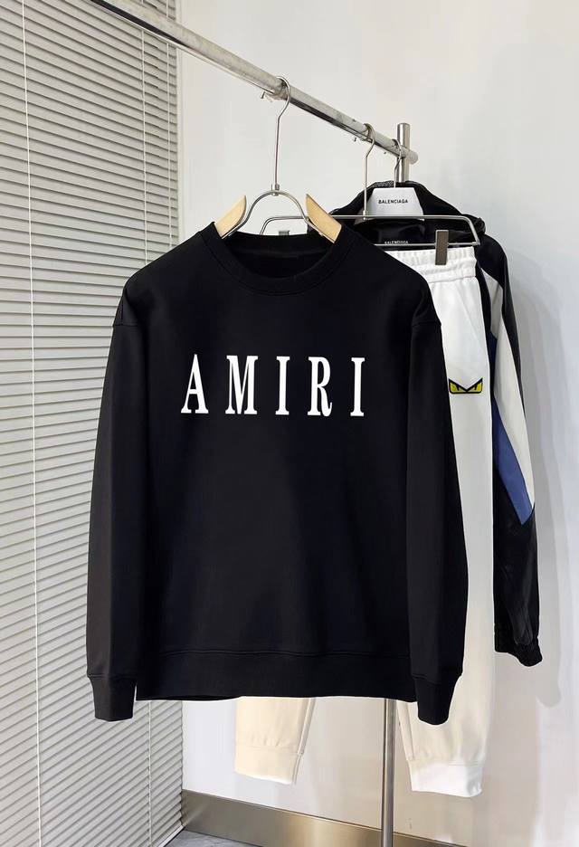 Amiri 2024Ss新款重磅圆领卫衣出货啦！！ 定制纯棉面料 搭配当下流行重工工艺 做工走线精细 面料上身舒适 超帅上身 男女同款，尺码m-3Xl