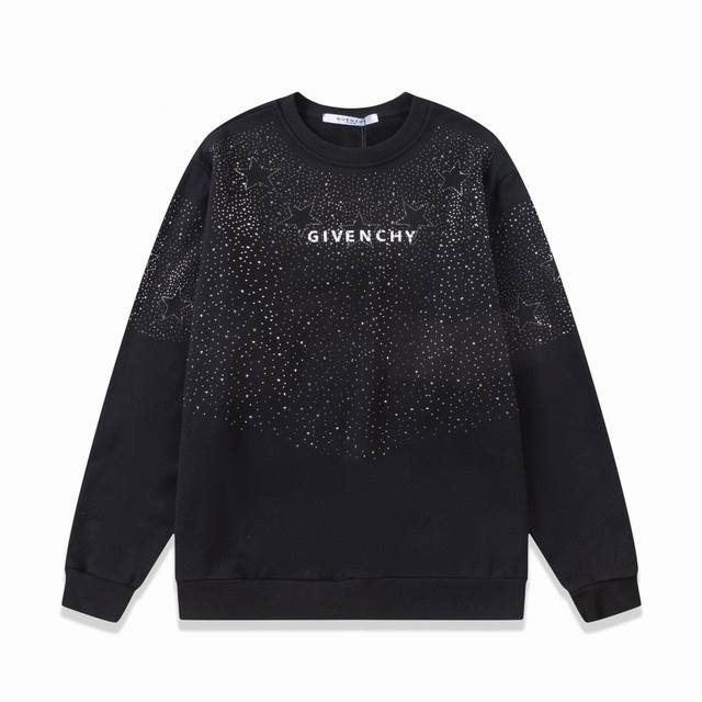 Givenchy 纪梵希 23Ss烫钻印花圆领卫衣 面料:规格采用实打实420G100%纯棉针织内的兰博基尼，定织定染 码数: S M L Xl