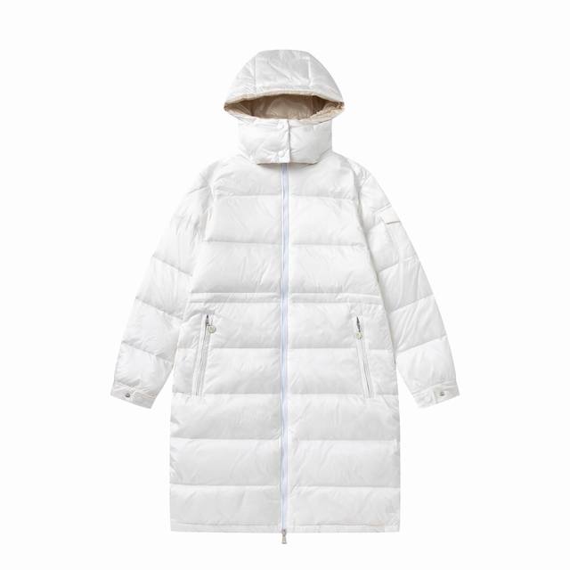 顶级复刻，对比市场一切货品 Moncler 蒙口 Meillon24最新长款标志性贴袋可拆卸兜帽90国标面包羽绒服外套 颜色：黑色 白色 尺码：1码 2码 3码