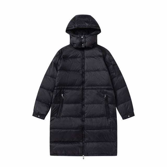 顶级复刻，对比市场一切货品 Moncler 蒙口 Meillon24最新长款标志性贴袋可拆卸兜帽90国标面包羽绒服外套 颜色：黑色 白色 尺码：1码 2码 3码