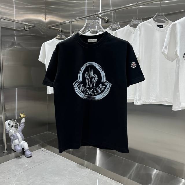 Moncler 蒙口 2024秋冬新款310克短袖t恤 个性印花 男女同款 S M L Xl Xxl 五个码 黑色 白色