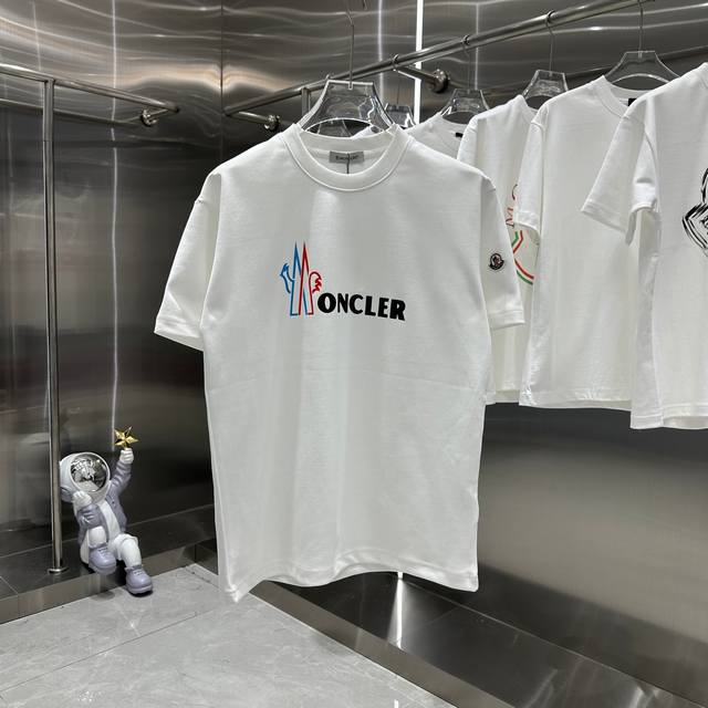 Moncler 蒙口 2024秋冬新款310克短袖t恤 个性印花 男女同款 S M L Xl Xxl 五个码 黑色 白色