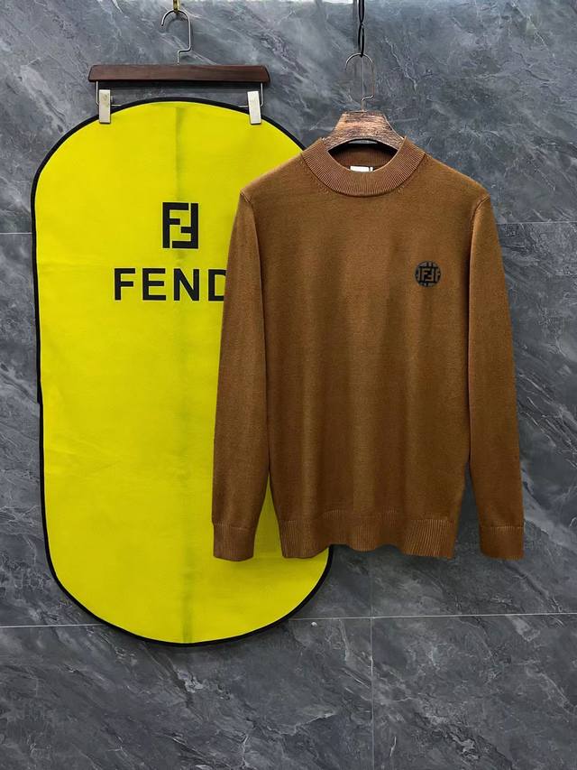 Fendi 芬迪3标齐全 徽标刺绣立体半高领毛衣 精品羊毛混纺毛衫 男女款高端定制臻品系列 隶属品牌高端主线 专利顶级纱线混纺 以创新来阐释常规款式 面料的配置