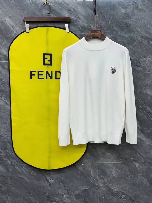 Fendi 芬迪3标齐全 徽标立体刺绣半高领毛衣 精品羊毛混纺毛衫 男女款高端定制臻品系列 隶属品牌高端主线 专利顶级纱线混纺 以创新来阐释常规款式 面料的配置