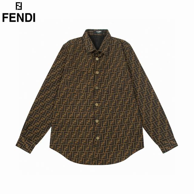 Fendi 芬迪 爆款来袭 经典满印双ff提花牛仔衬衫 2024Ss官网新款长袖 衬衫 衬衣，精美提花logo 高端版本，专柜定制面料 透气舒适度高，精工制作，