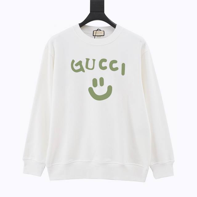 顶级版本 古驰 Gucci 2024Ss 涂鸦笑脸标识印花圆领卫衣 采用原板独家定制面料克重400克，面料用的是国产新疆优质棉纱，新疆棉花是国产棉花中公认的优等