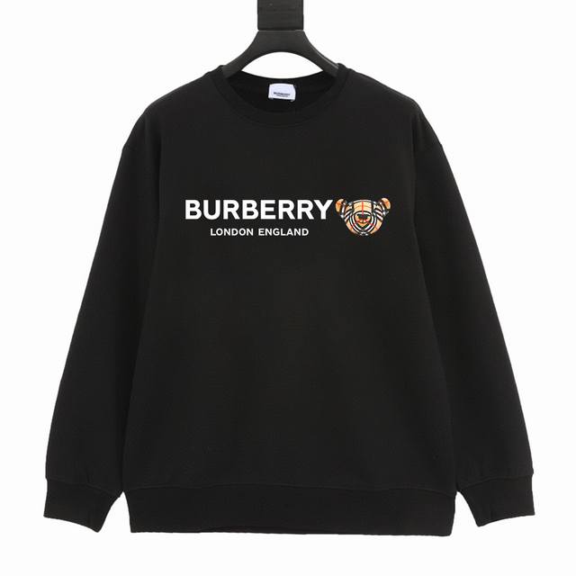 顶级版本 巴宝莉 Burberry 2024Ss小熊字母印花圆领卫衣 采用原板独家定制面料克重400克，面料用的是国产新疆优质棉纱，新疆棉花是国产棉花中公认的优